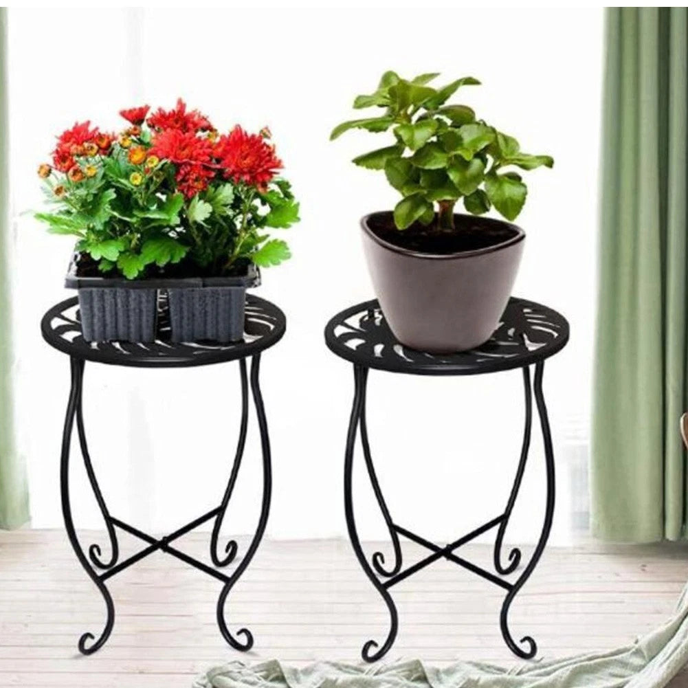 Set of 2 Elegant Metal Side Tables for Outdoor Decor (8 Inch Round)
