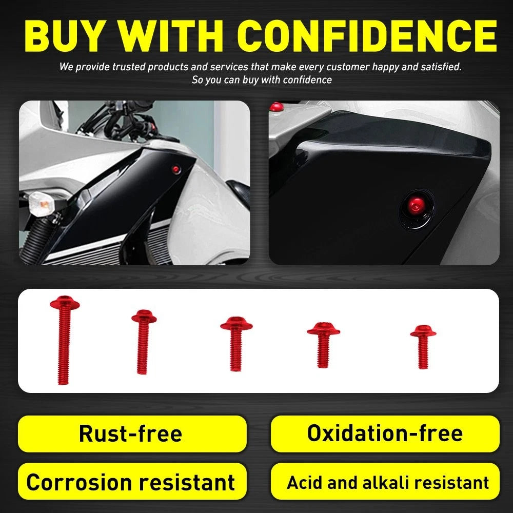 Aluminum Fairing Bolt Kit for Honda CBR600RR (2005–2006) - Red