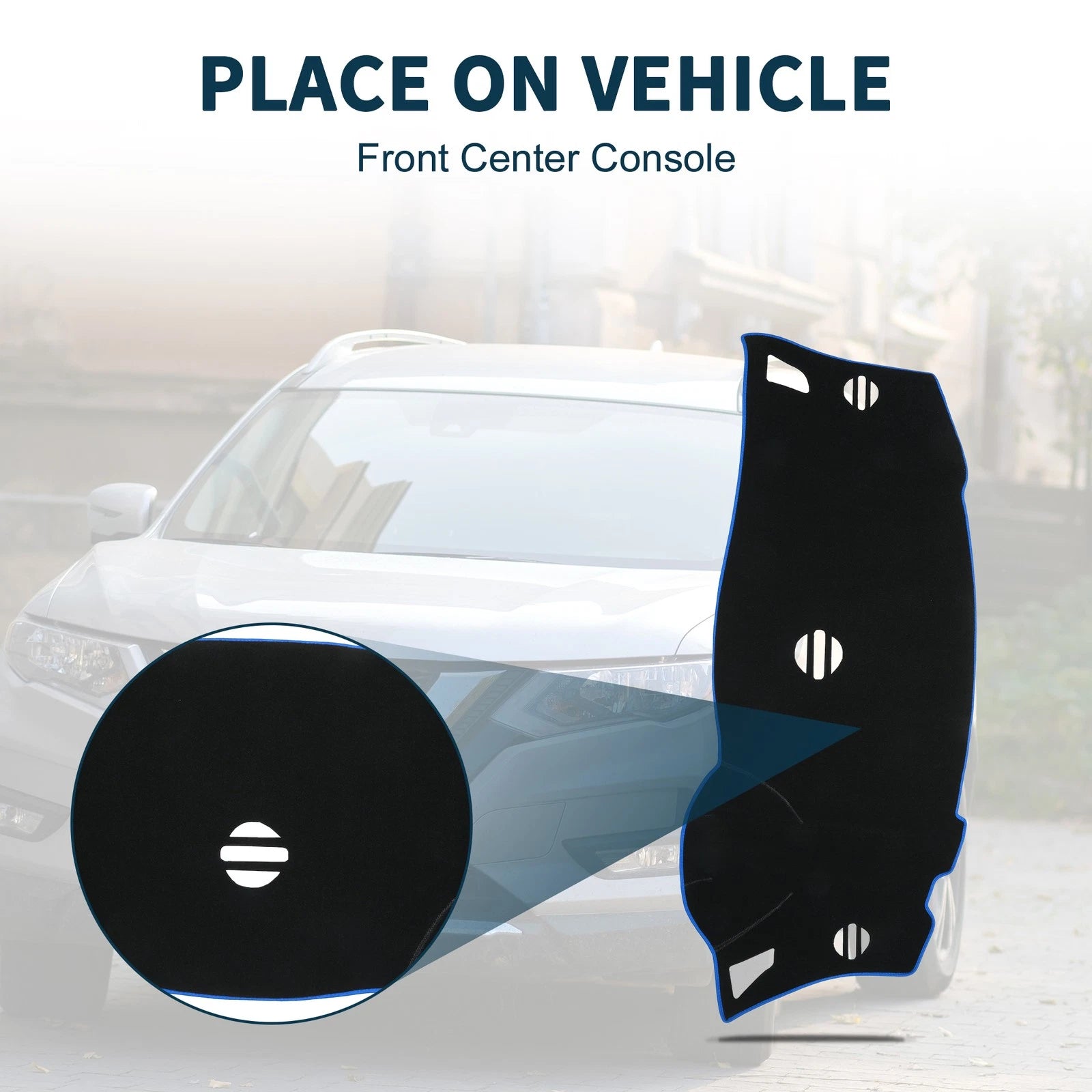 Dashboard Dash Cover Mat for Nissan Elgrand E52 (2010–2024) Black Blue Set of 1