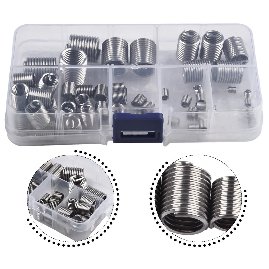 60Pcs Metric Thread Repair Insert Kit M3-M12 for Automotive (Helicoil)