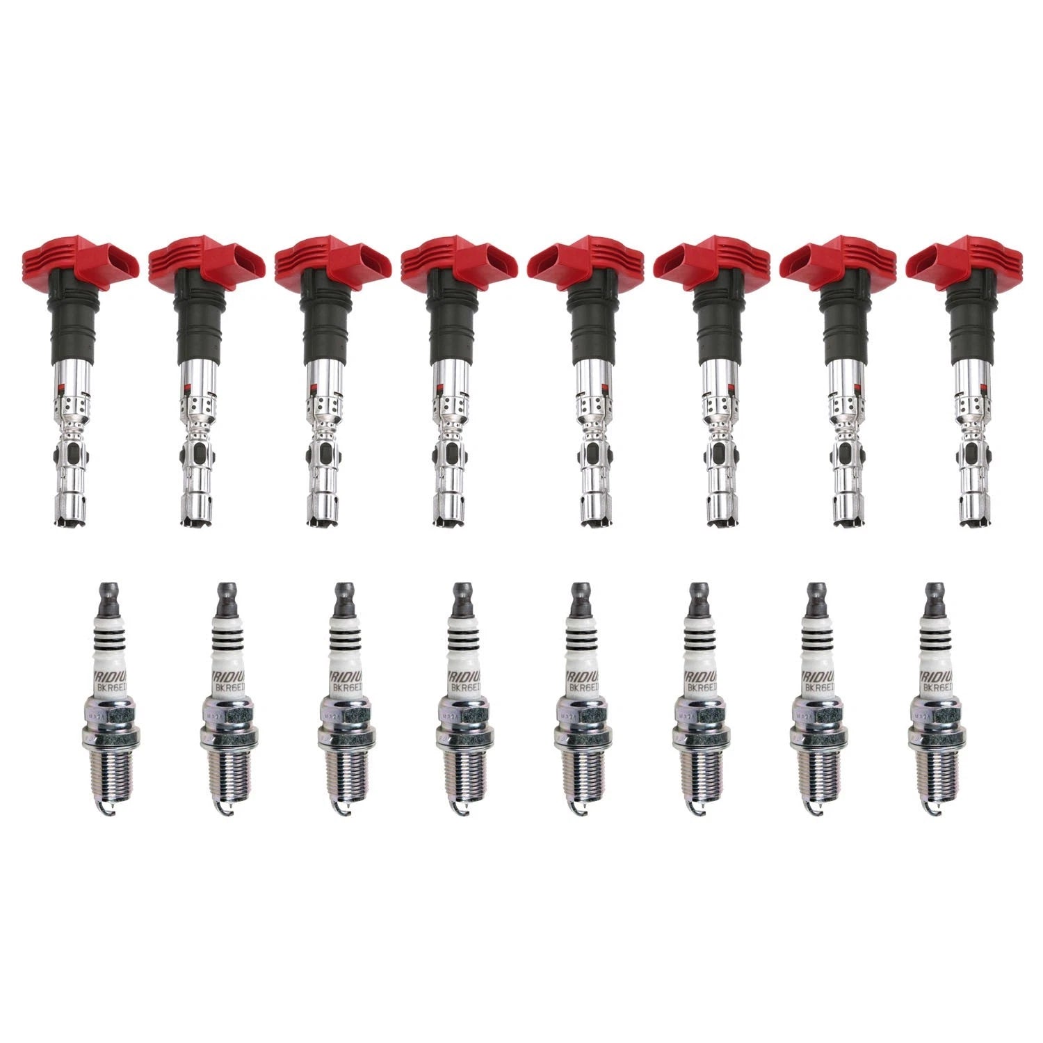 Set of 8 Ignition Coils & NGK Iridium IX Spark Plugs for Audi Porsche VW V8
