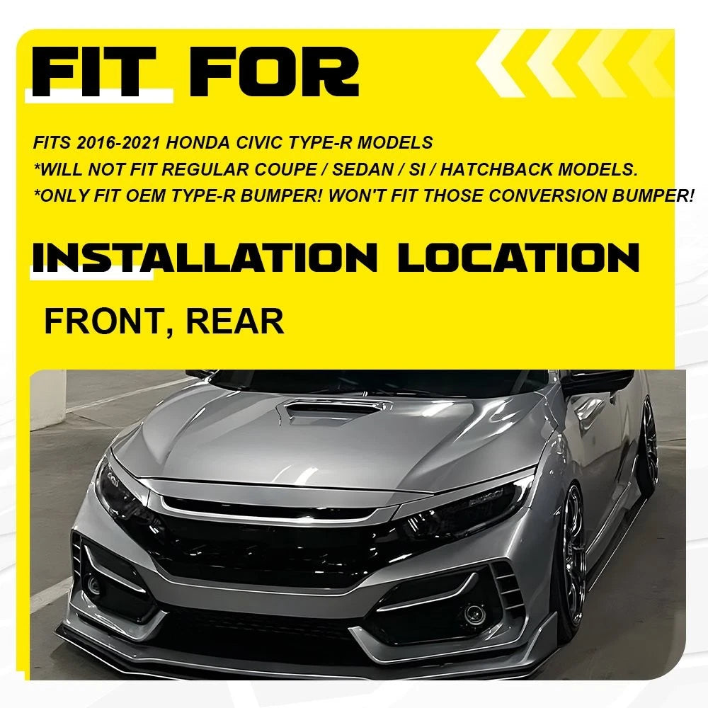 Fog Light Grille Cover for Honda Civic Type-R (2016-2021)