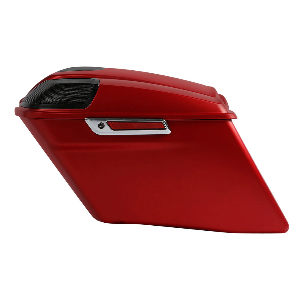 Saddlebags Speaker Lids for Harley CVO Street Glide (2014–2024) Wicked Red Denim