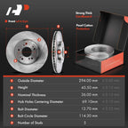 Pair Front Rotors & Brake Pads with Calipers for Mitsubishi Lancer