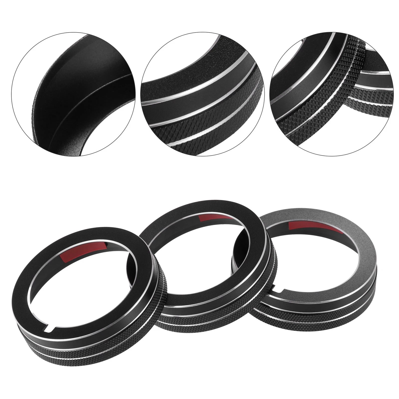 3X AC Air Conditioner Switch Knob Cover for Mazda CX-3 (2015) Black