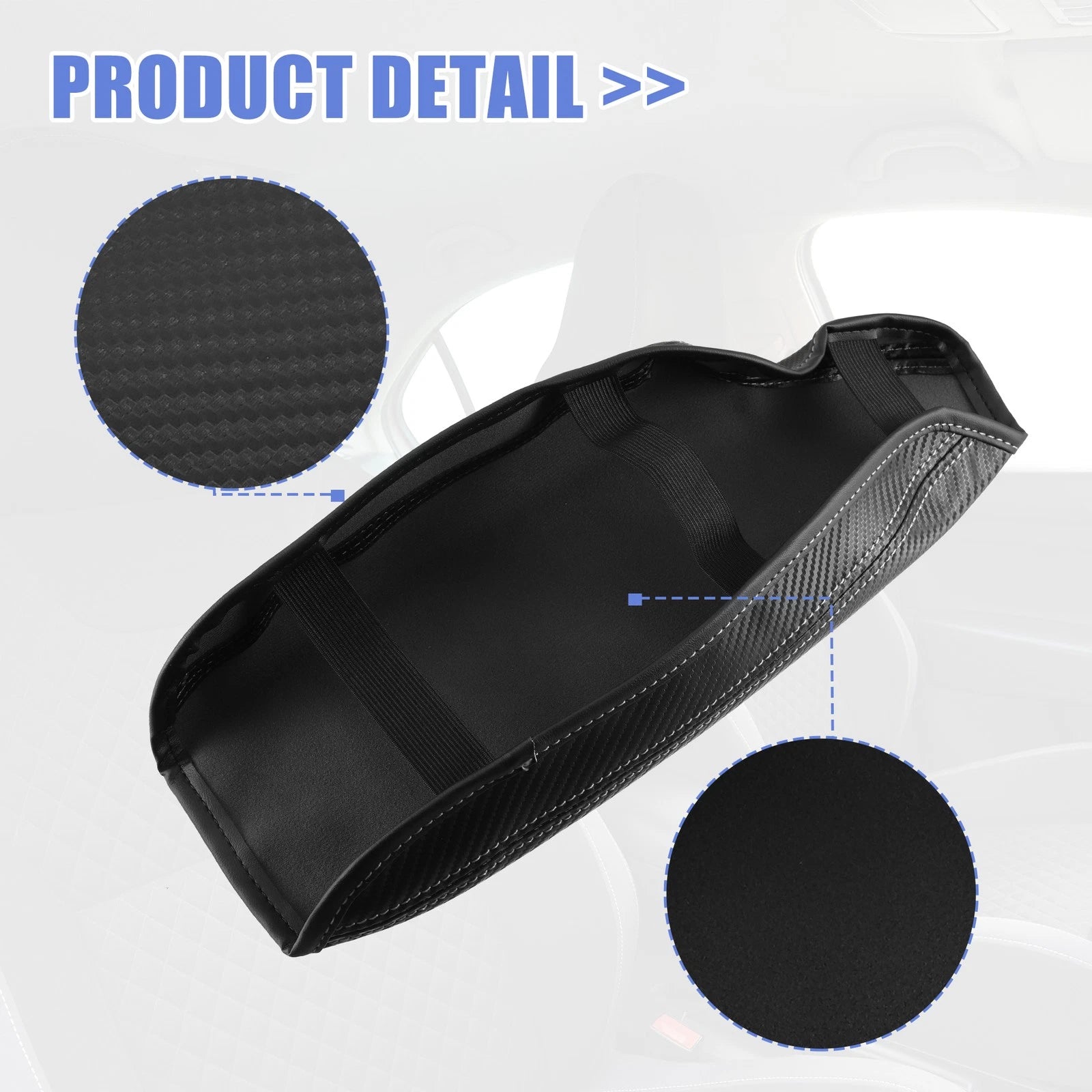 Right Center Console Armrest Cover for BMW F30 (2012–2019) - Black, Gray Stitches