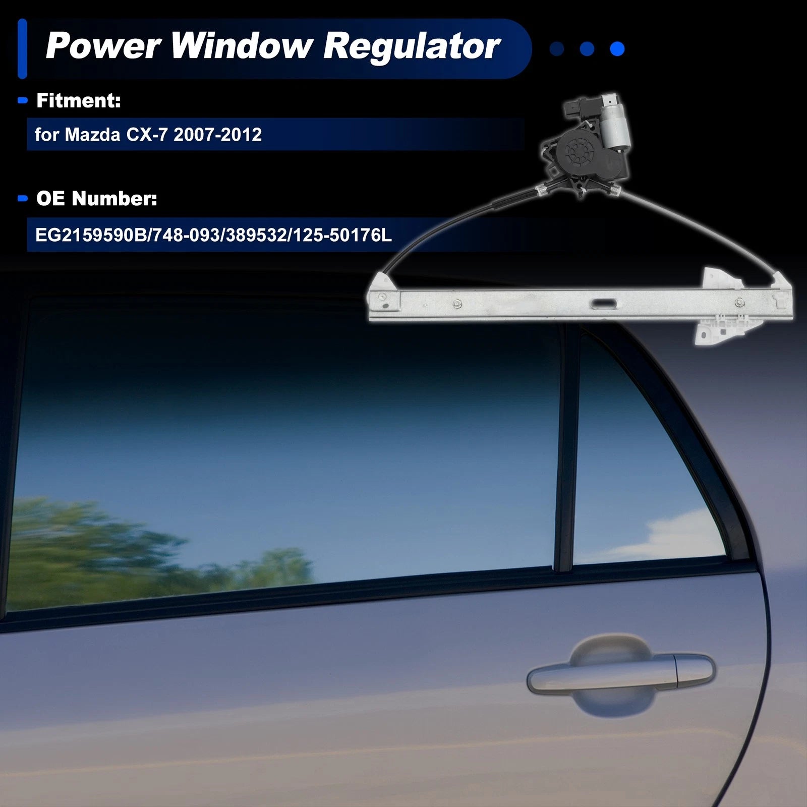 Front Left Power Window Regulator with Motor for Mazda CX-7 (2007–2012) No.748-093