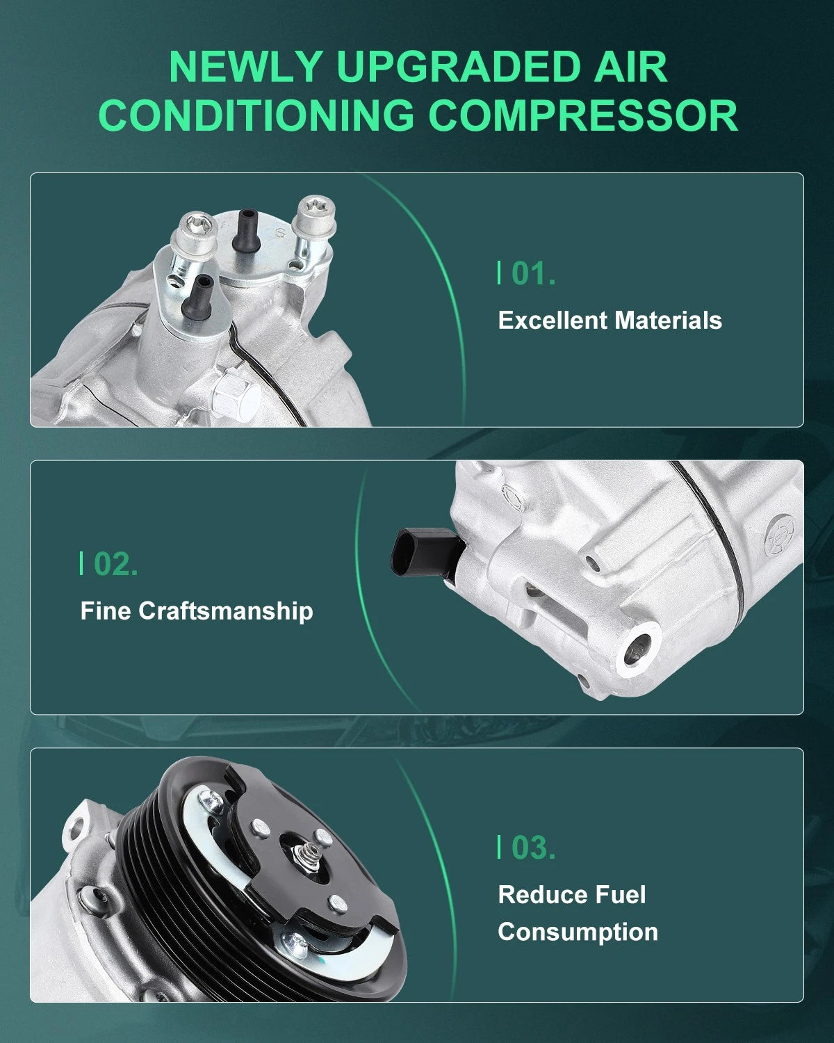 A/C Compressor for Audi A3 (2015–2018), TT Quattro (2004–2013), Q3
