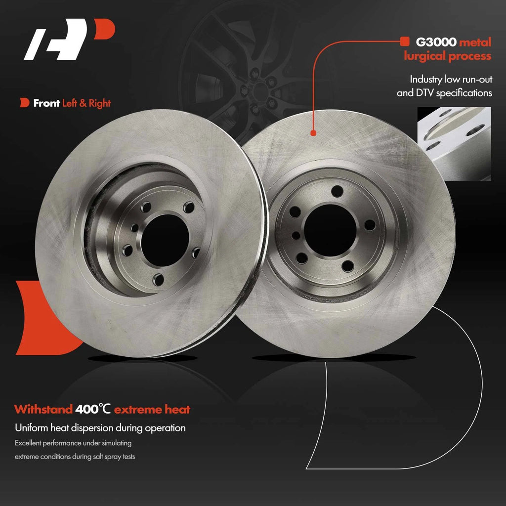 Front Disc Brake Rotors & Ceramic Pads for BMW 745i 2002-2005