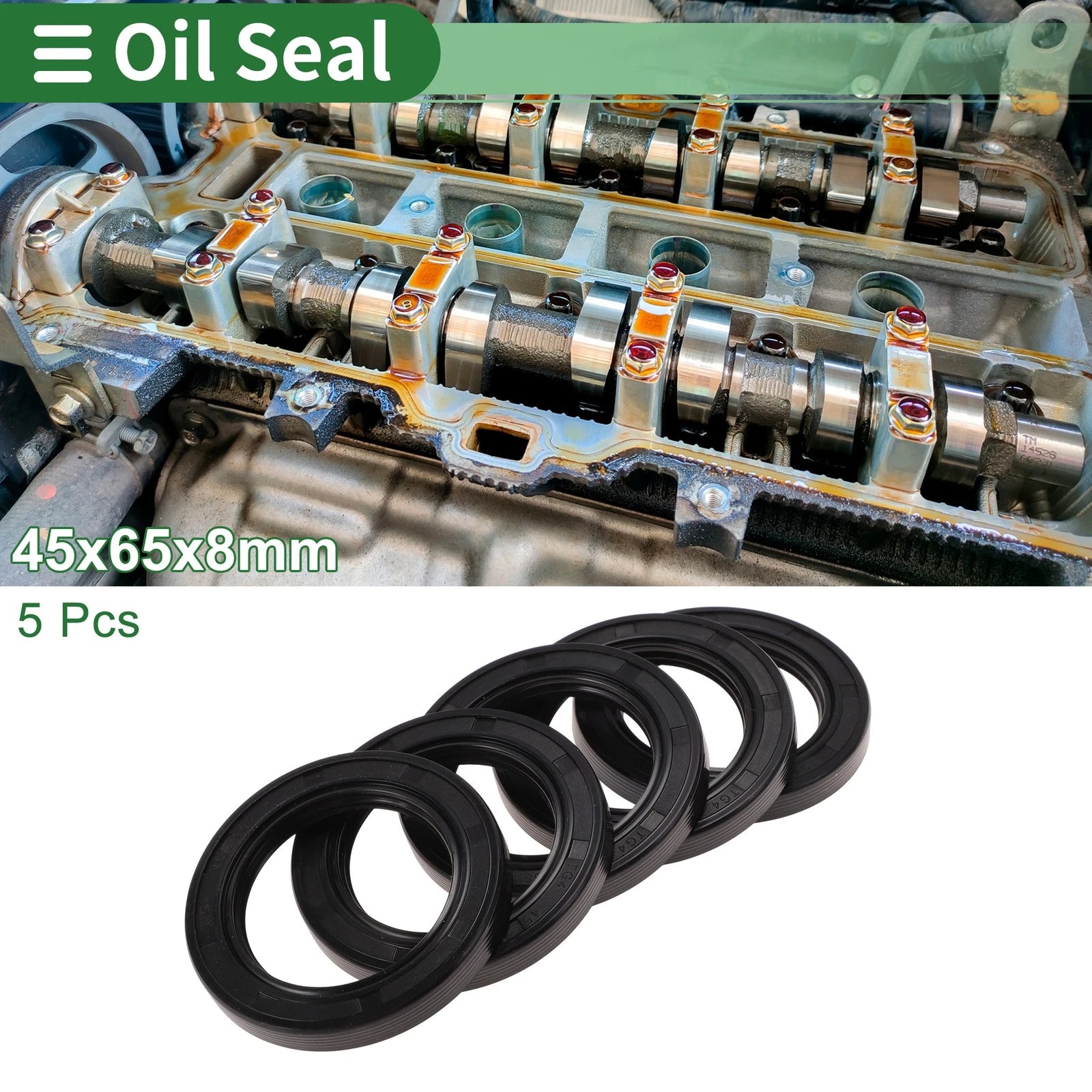 Set of 5 Oil Seals NBR Rubber 45x65x8mm for Various Models 