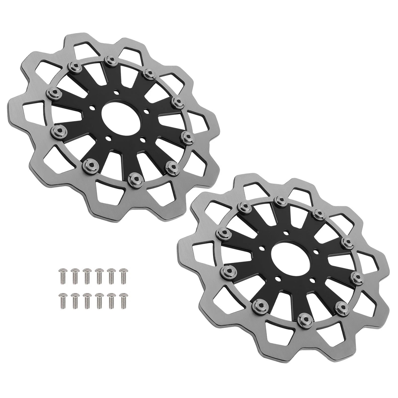 Pair of 11.8" Floating Front Brake Rotors for Harley Touring (2008–2019) Softail (2015–2024)