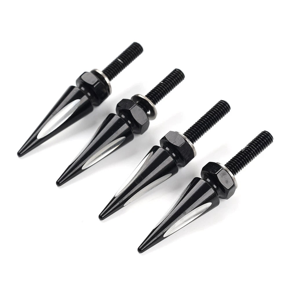 Set of 4 Windshield Spike Bolts for Harley Road Glide (2015–2023) Aluminum Black/White