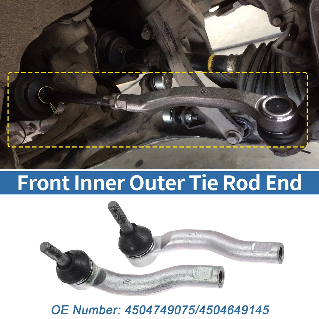 2X Front Outer Tie Rod End Links for Toyota Prius (2010–2015) No. 4504749075/4504649145
