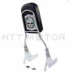 Chrome Skull Backrest Sissy Bar Leather Pad for Kawasaki VN800 (1996–2005)