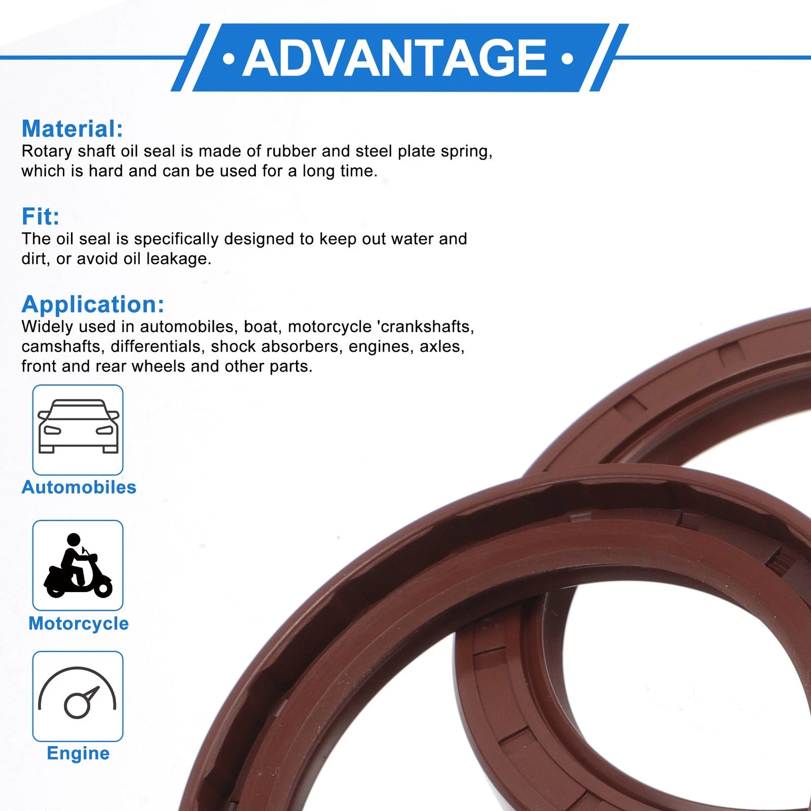 2X Oil Seal Rotary Shaft Seal FKM Rubber 60x80x8mm  