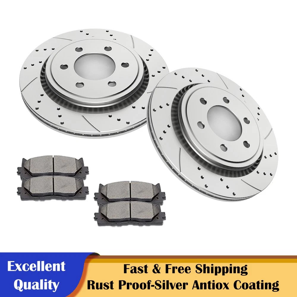 Rear Drilled Brake Rotor Pad Kit for Ford F-150 (2015–2017)
