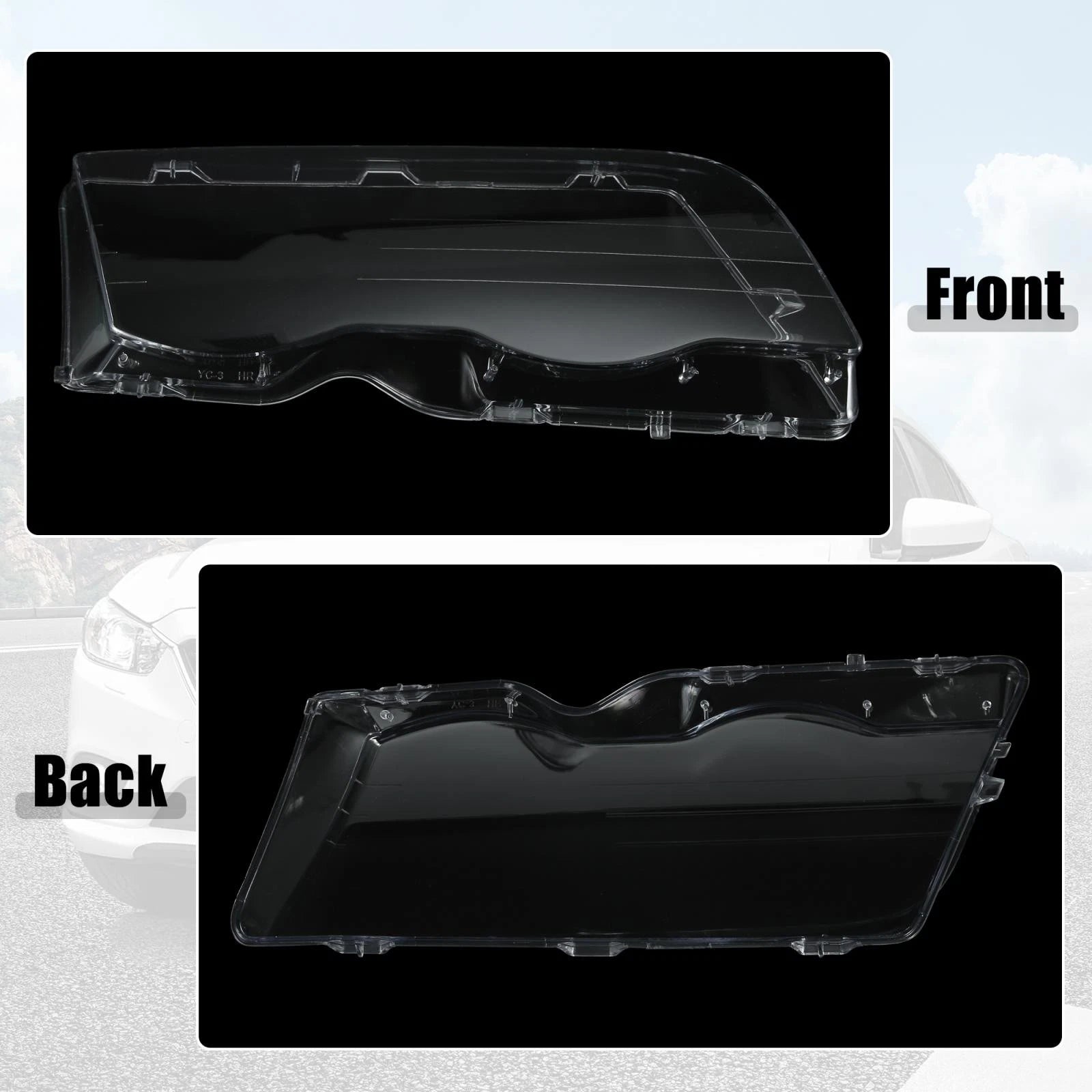 1 Pair Headlight Lens Cover for BMW E46 (1998–2001) 3126902753