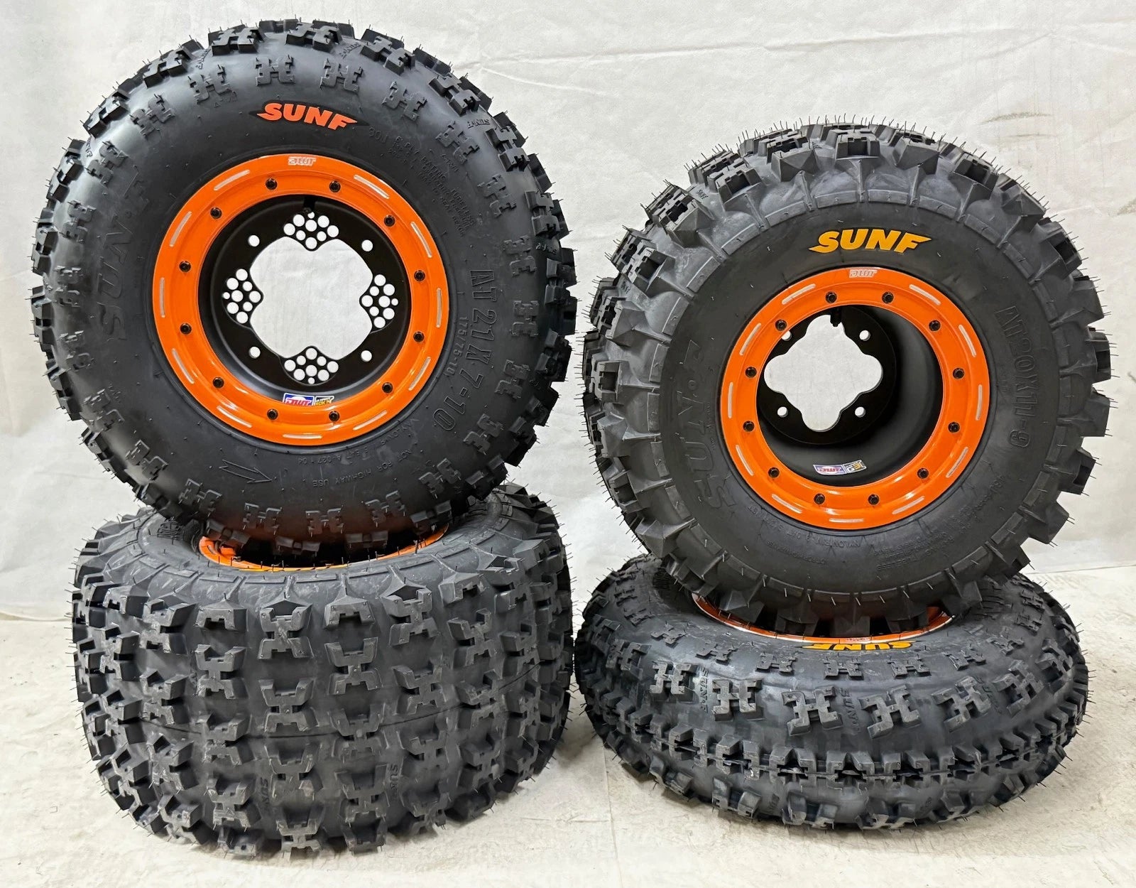Set of 4 DWT G3 Beadlock Wheels with Sunf A027 Tires for KFX450R KFX400 (2003–2018)