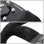 NRG Reinforced Steering Wheel 32cm D-Shape for Universal Fit (2010–2023)