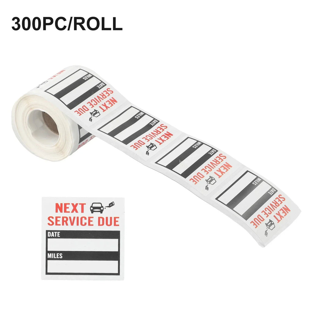 Oil Change Sticker Car Sticker 300pcs/roll Oil Change Service Stickers