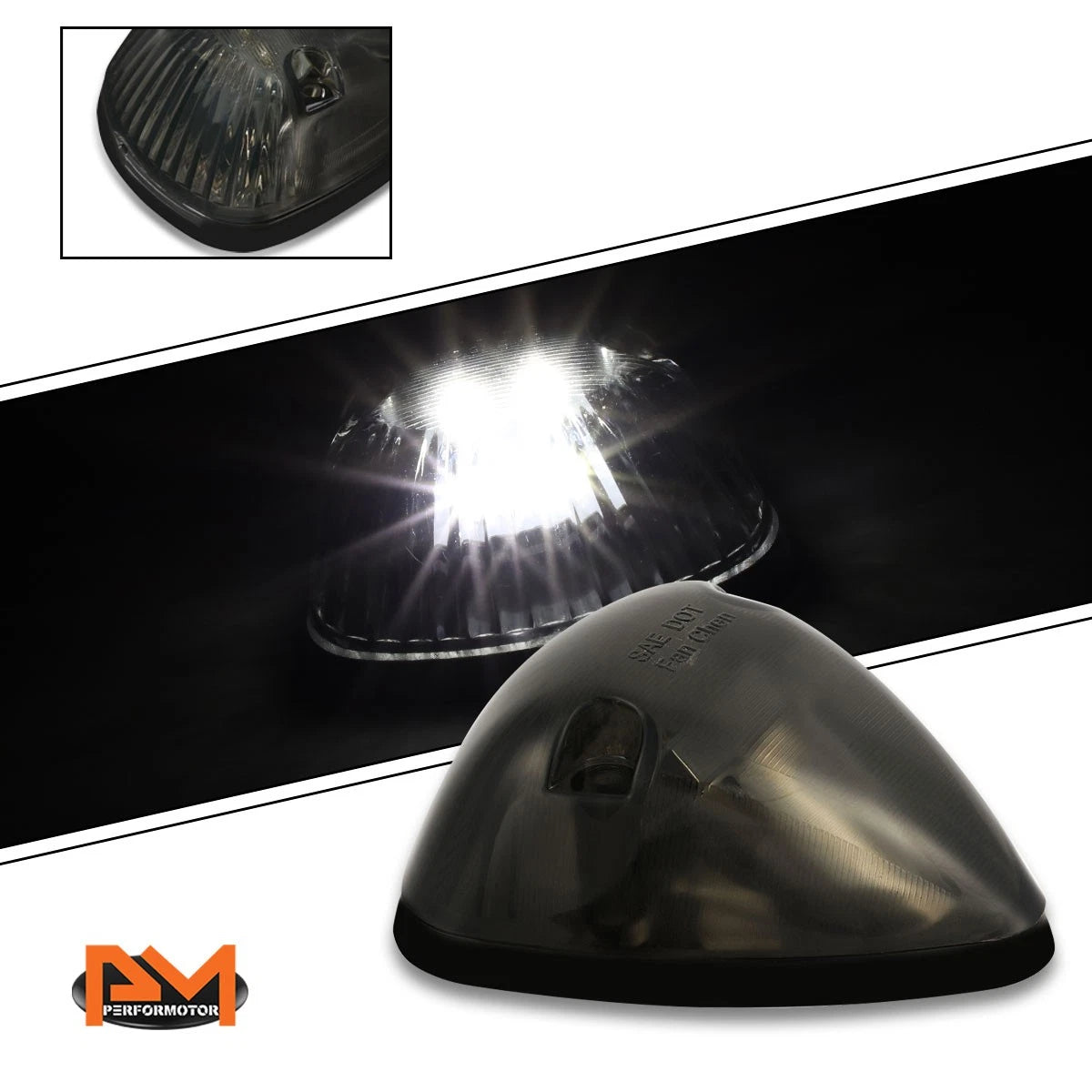 5Pcs Cab Roof Running Light Smoked LED for Dodge Ram 94–98