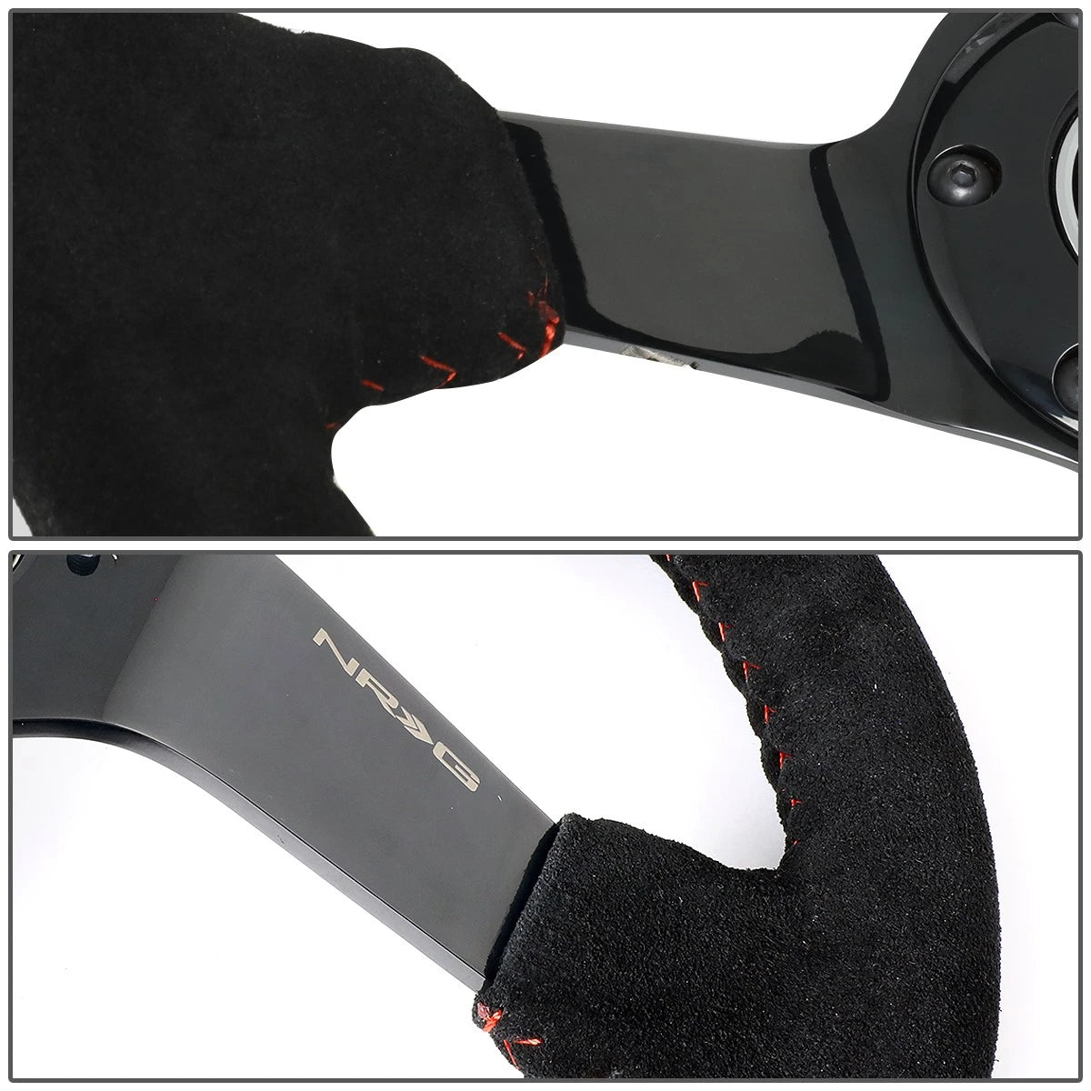 NRG 35cm 3" Deep Dish Suede Steering Wheel for Universal (2010–2023)