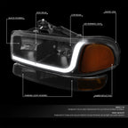 LED DRL Bar Headlight Bumper Lamp for GMC Sierra (1999–2007)