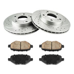 Front Drilled Slotted Rotors Ceramic Pads for 2004–2005 Honda Civic 2.0L