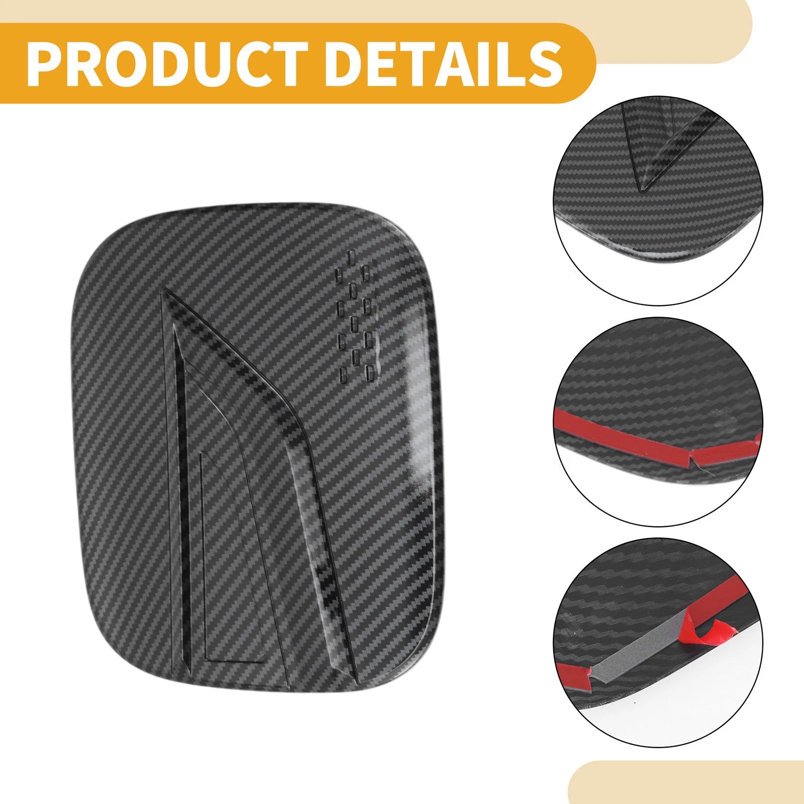 Fuel Tank Door Cap for Toyota Highlander (2022–2025) Carbon Fiber Black