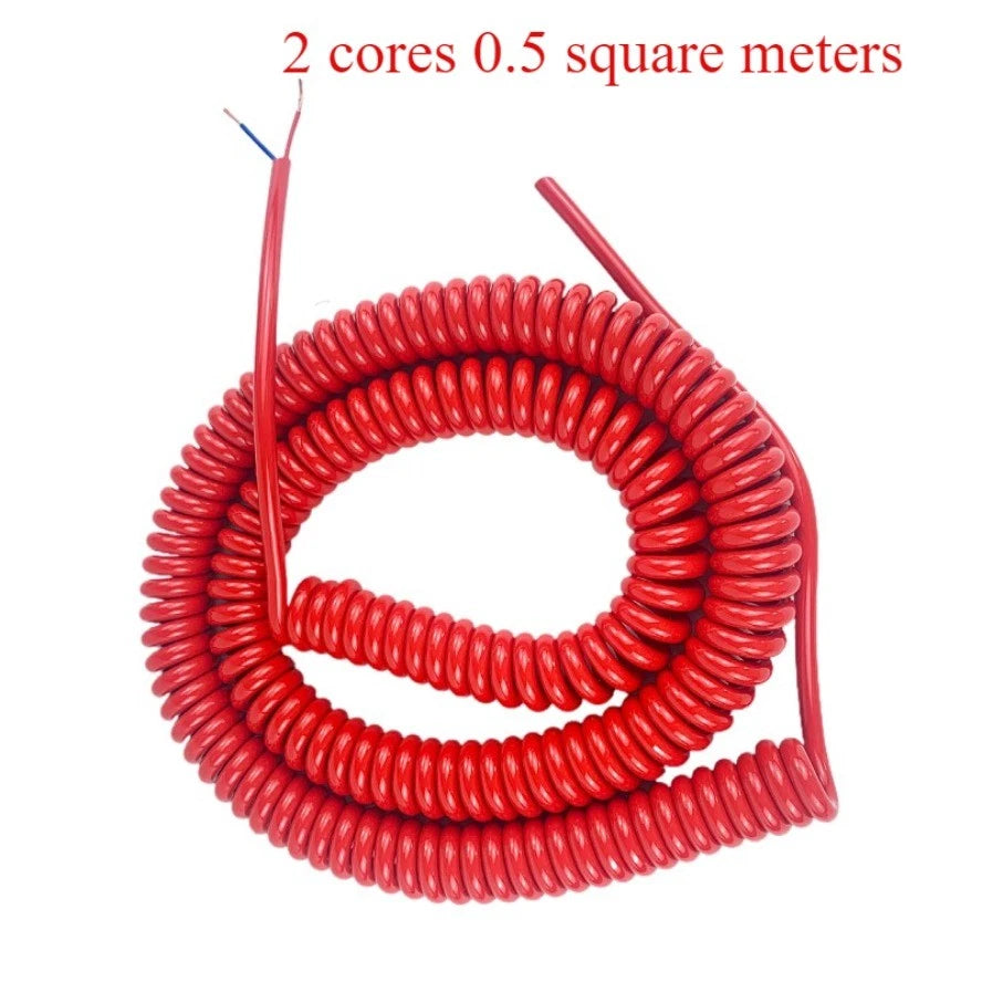 Spring Spiral Cable 2Cores 0.5² for Telescopic Applications (1-10 Meters)