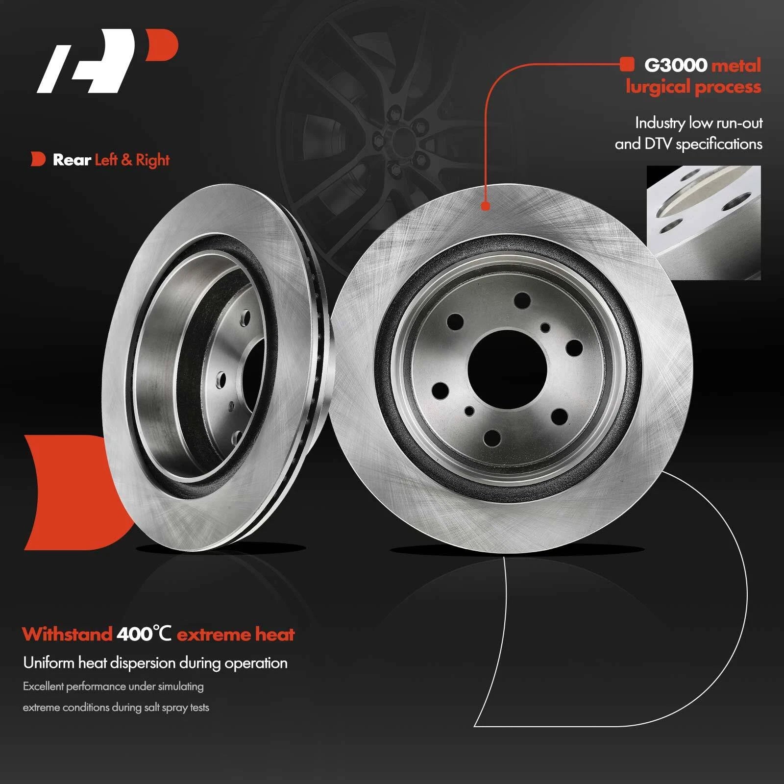 Rear Disc Brake Rotors & Ceramic Pads for Chevy Silverado 1500 (2019)