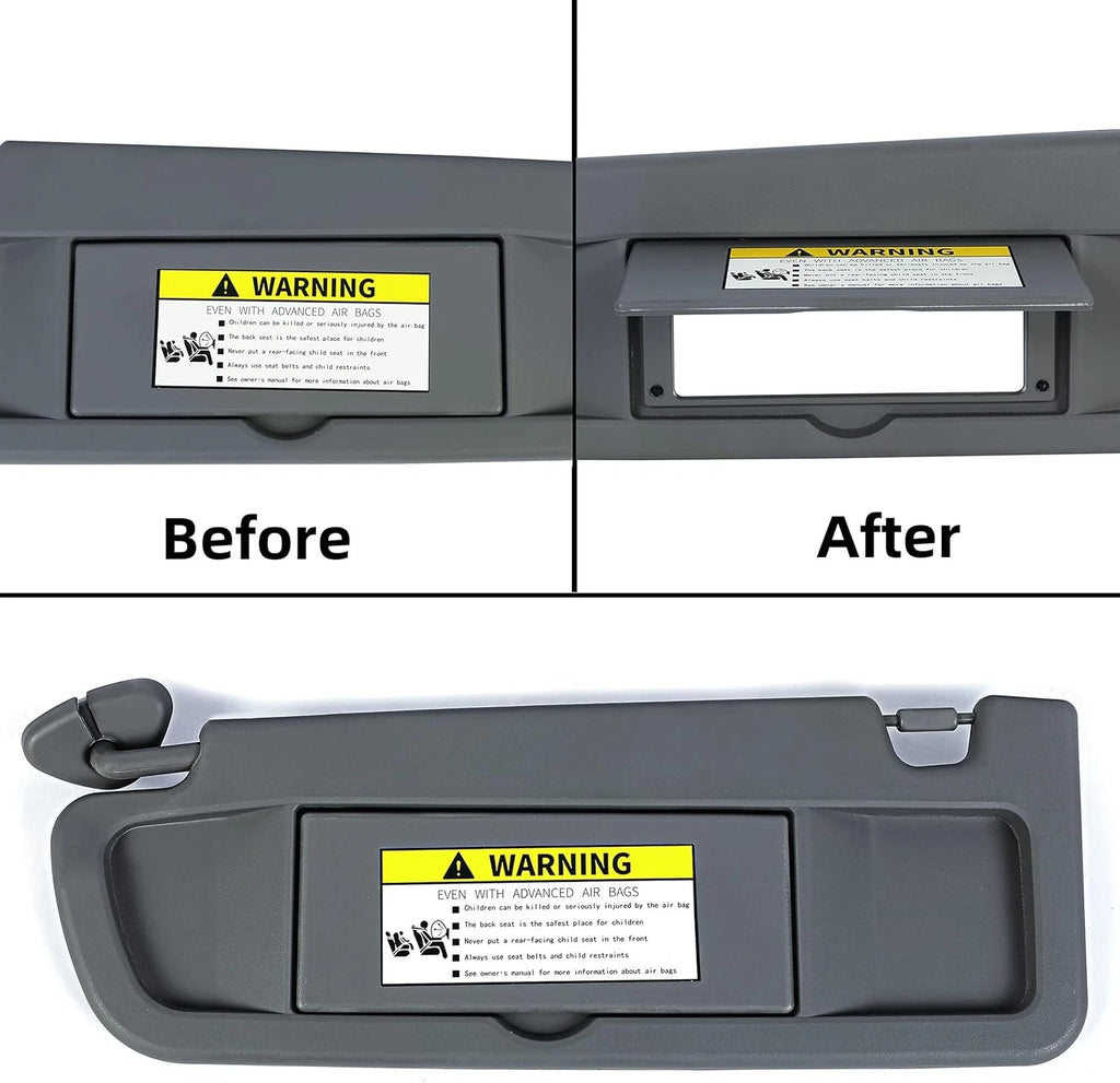 Grey RH Passenger Side Sun Visor 83230SNAA01ZA for Honda Civic Sedan (2006–2011)