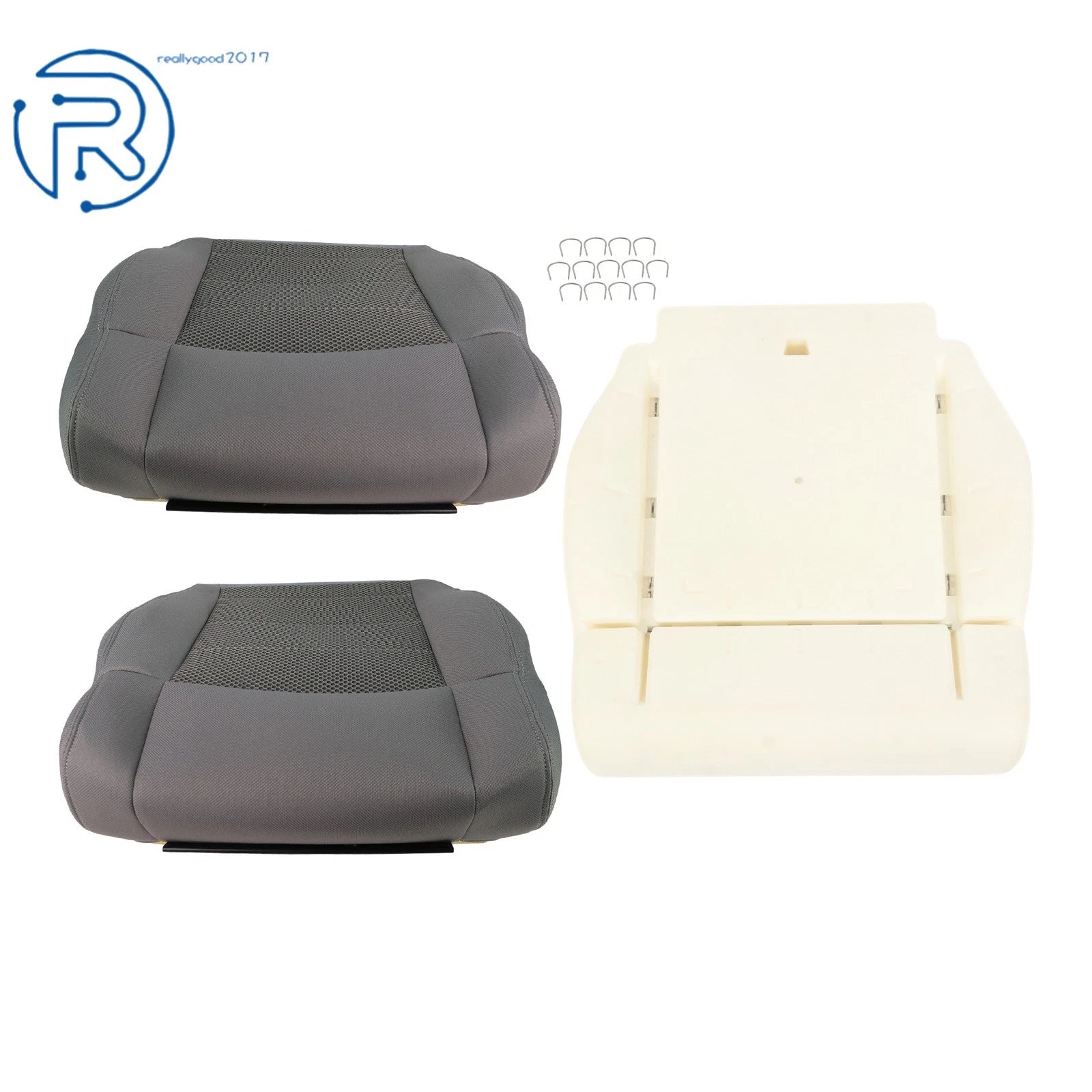 Set of 2 Front Bottom Seat Covers for Jeep Wrangler (2007-2012) Gray Cloth