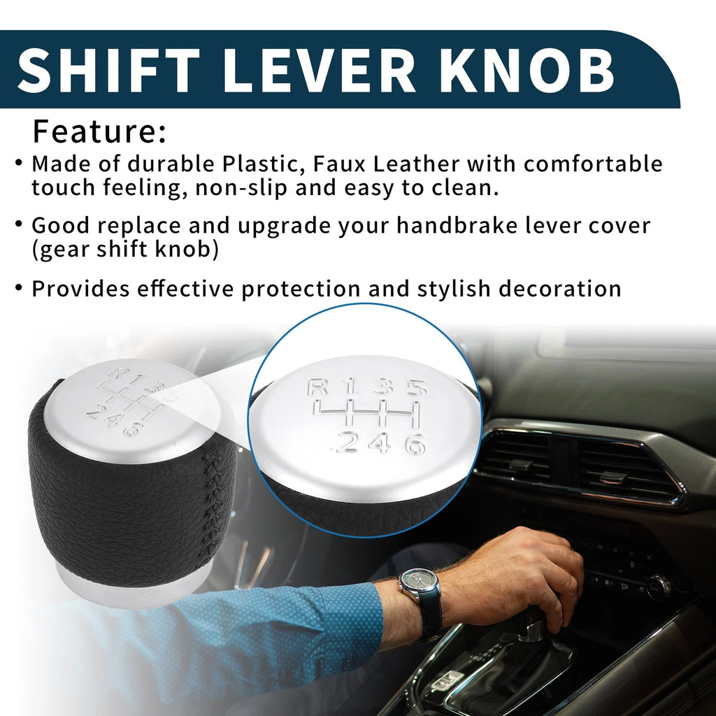6 Speed Manual Gear Shifter Knob for Toyota Auris (2008–2018) Plastic Leather