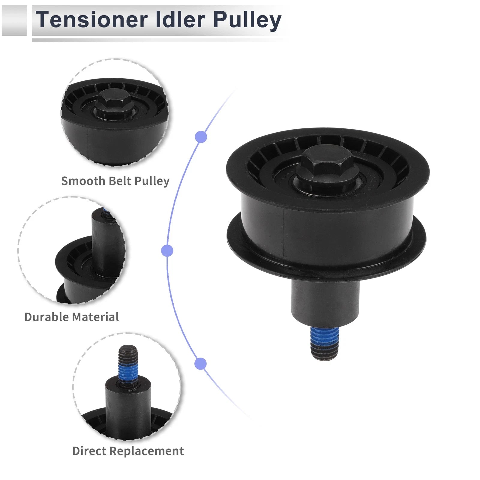 Drive Belt Idler Pulley for Audi A4 (1997–2002) No. 036109244D Rubber
