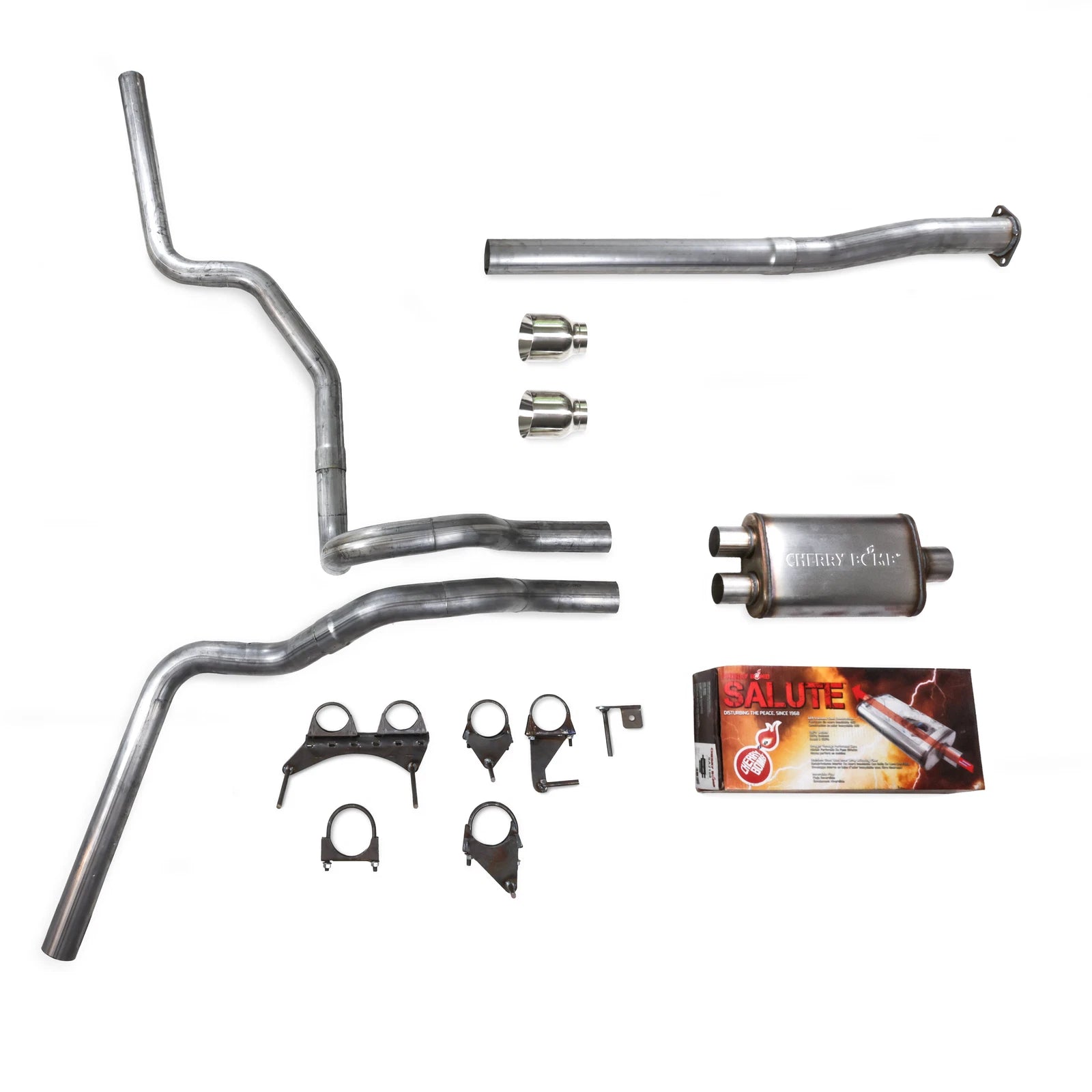 Dual Exhaust Kit for Toyota Tacoma (2016–2023) Cherry Bomb Salute w/ Tips