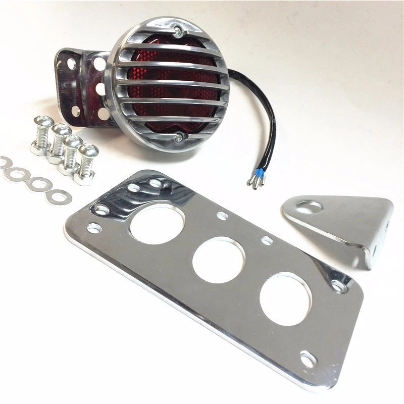 License Plate Holder Bracket Tail Light for Harley Softail (Chrome)