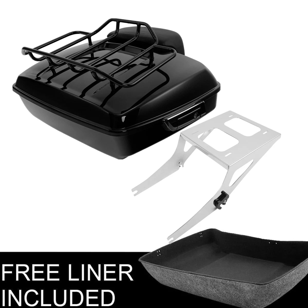 Trunk Backrest Pad Mount Rack for Harley Softail Fat Boy (2008–2016)
