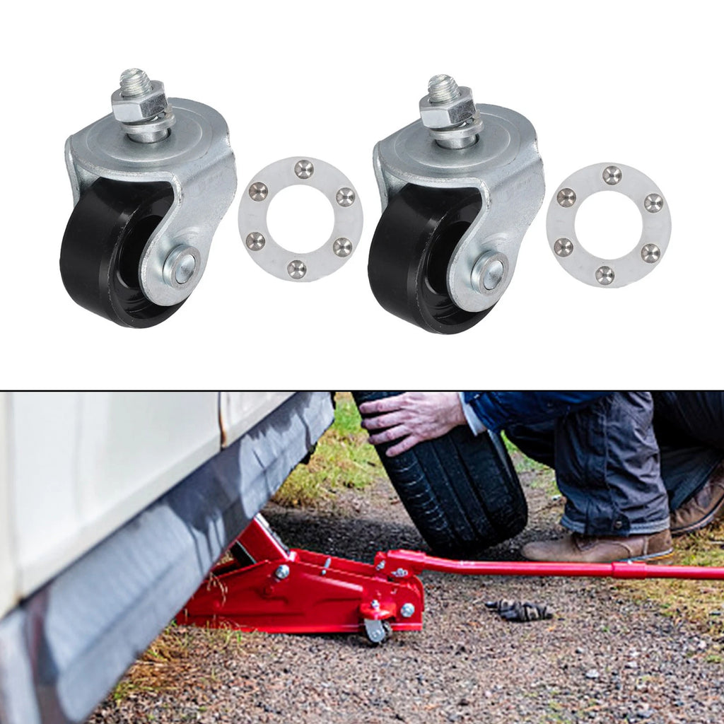Set of 2 Swivel Castors for 2 Ton Hydraulic Trolley Wheels