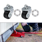 Set of 2 Swivel Castors for 2 Ton Hydraulic Trolley Wheels