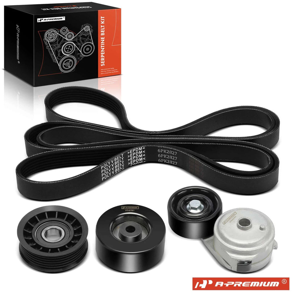 Set of 4 Serpentine Belt Drive Components for Chevrolet Silverado 2500 HD 