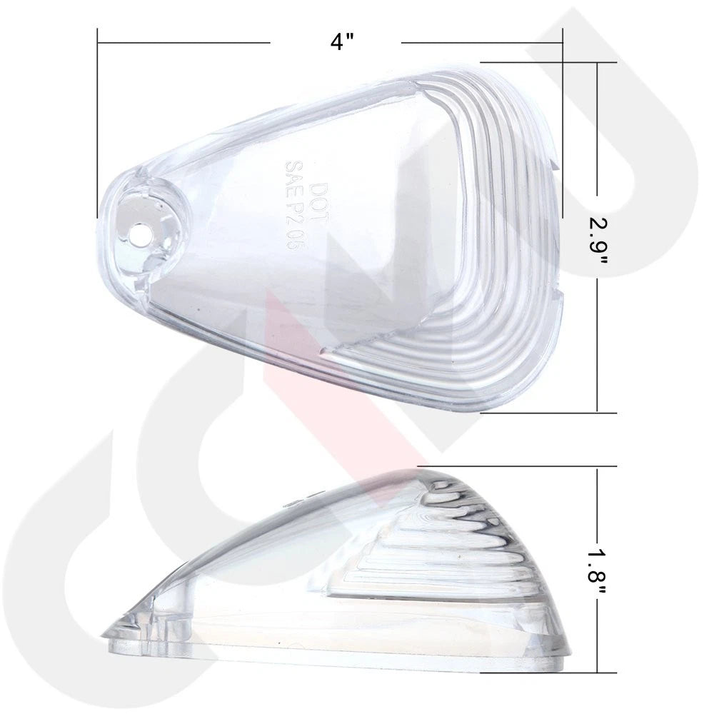 Clear Roof Cab Marker Light Cover Set for Ford F-250 F-350 + Wiring Pack