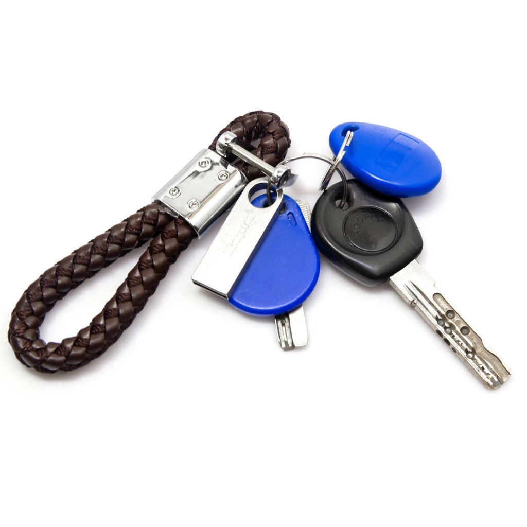 Leather Braided Keychain for Auto Home Key Ring Holder Men (2010-2020)