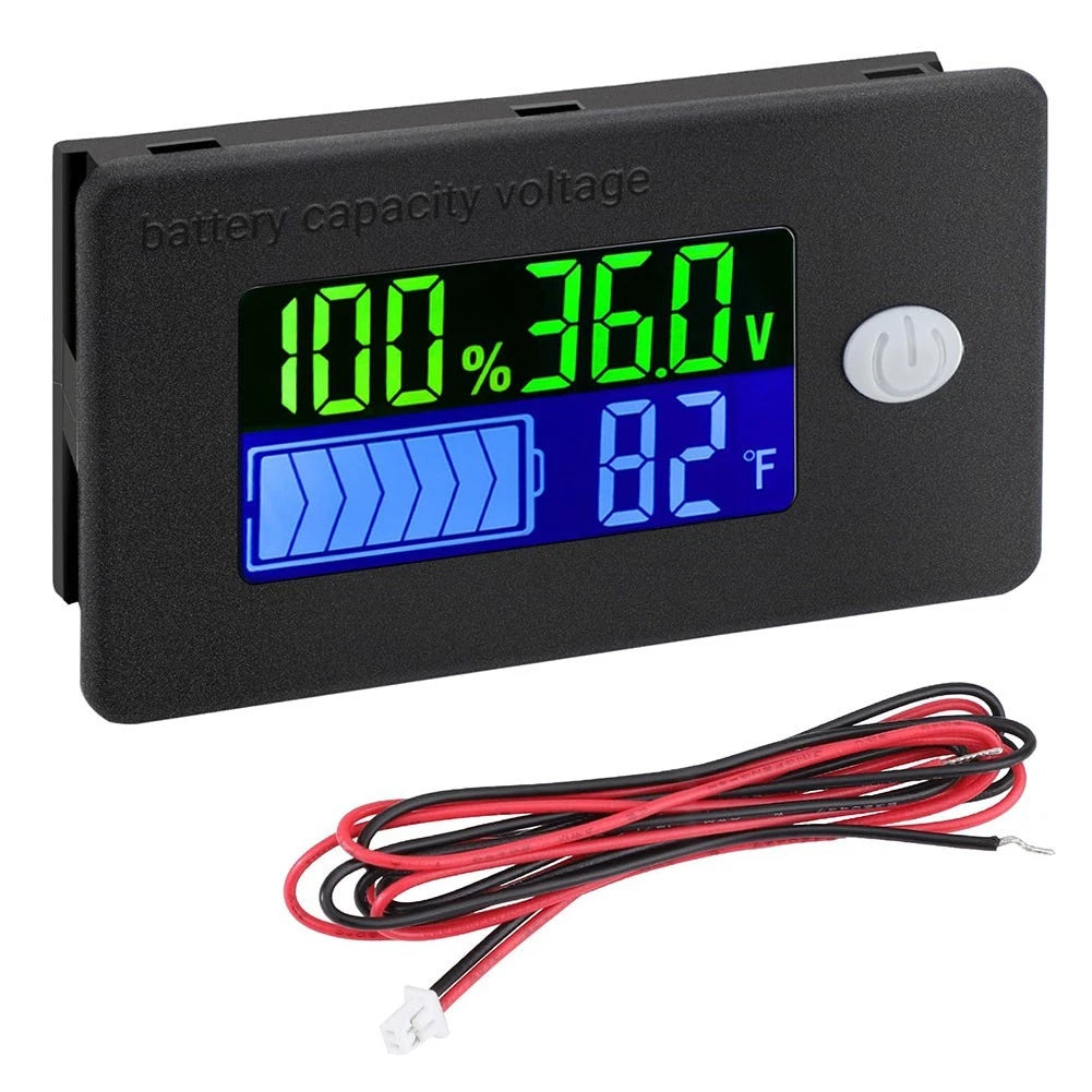 DC Voltmeter and Battery Capacity Tester for E-Bikes Cars RVs Boats