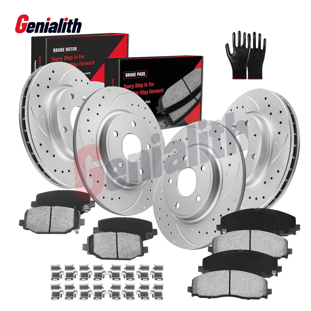Set of 4 Drilled Rotors & Brake Pads for Town & Country Grand Caravan (2012–2016)