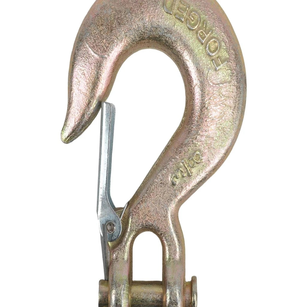 2X Clevis Slip Hook 3/8" Tow Chain Hook with Latch for Trailer Truck
