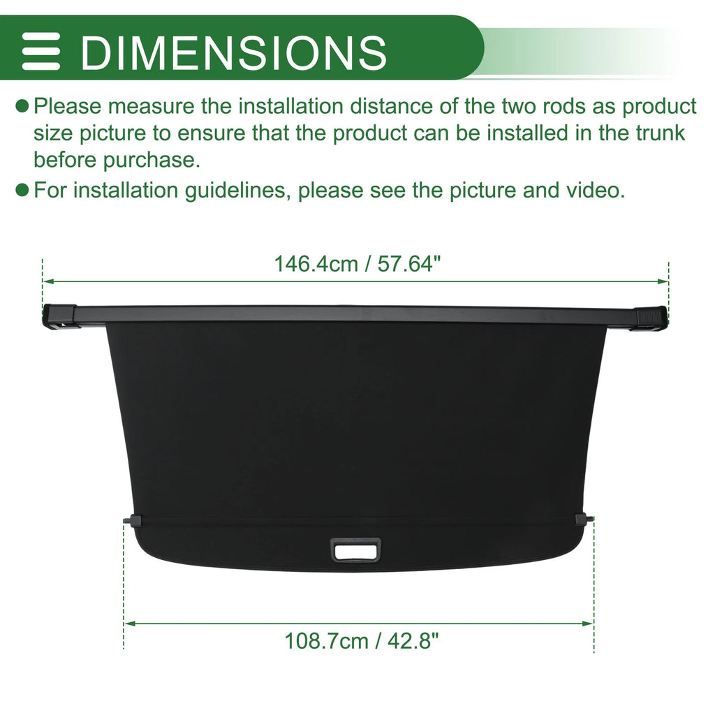 Retractable Cargo Cover for Hyundai Genesis Ioniq 9 (2026) Canvas Black