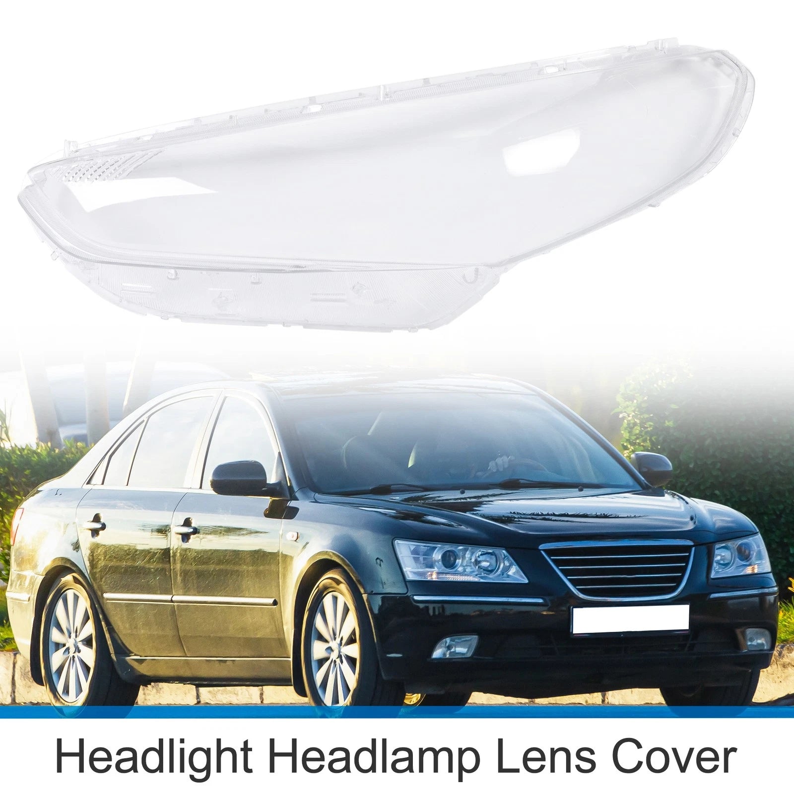 1 Pcs Headlight Lens Cover for Hyundai Sonata (2018–2019) PC Clear