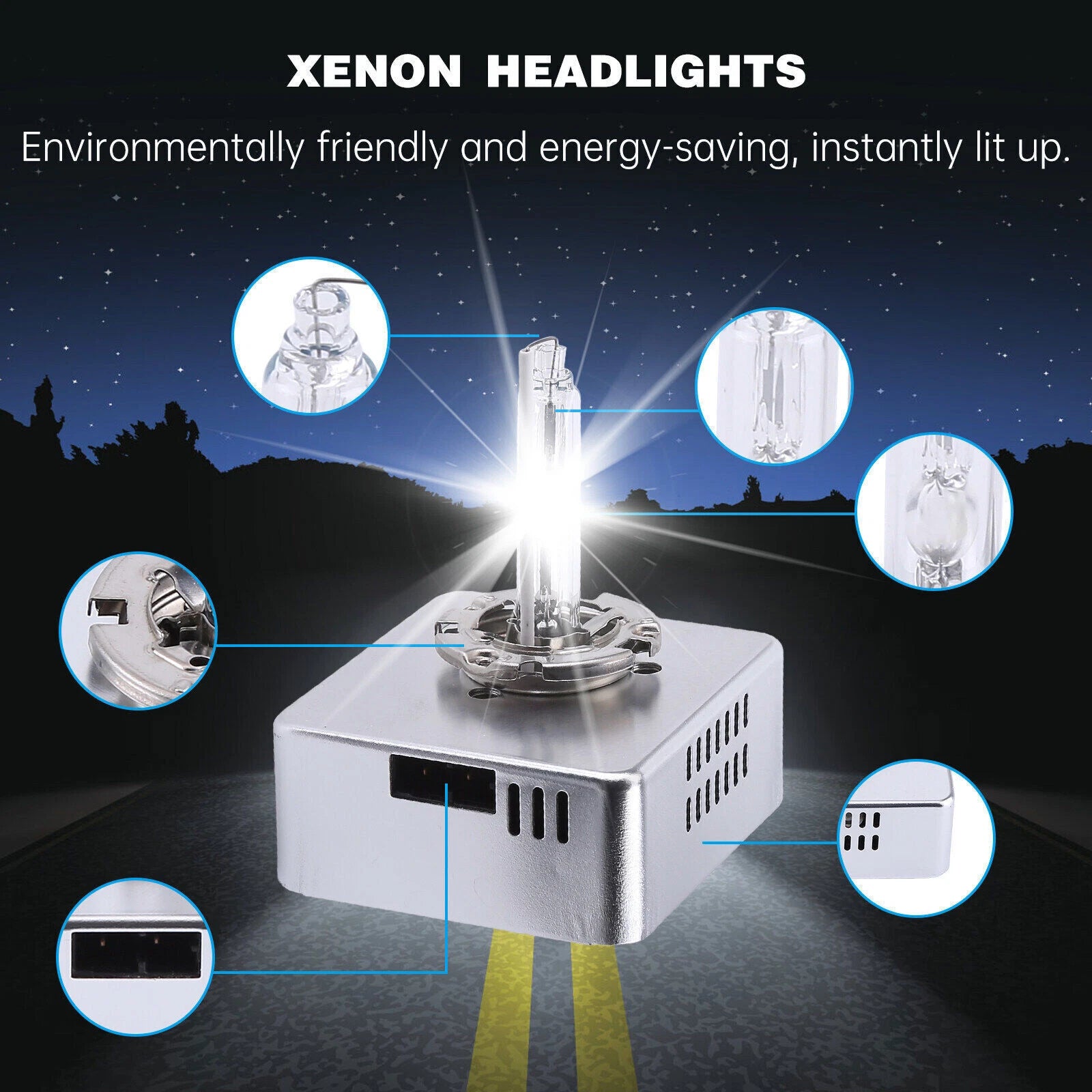 2X D5S Xenon HID Headlight Bulb for Chevrolet Silverado 1500 GMC Sierra (2007–2019)