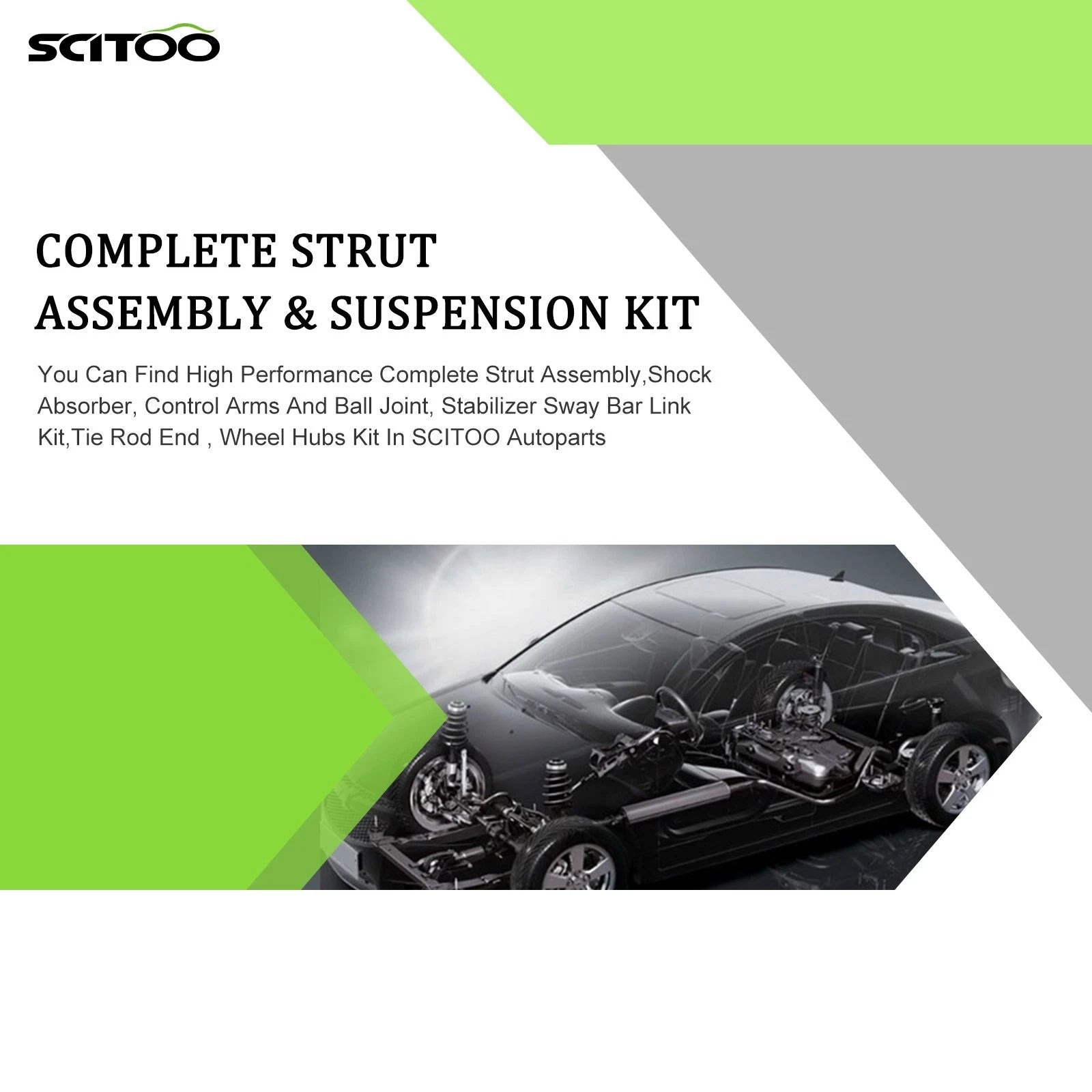 Front Struts & Sway Bar Outer Tie Rod Kit for Toyota Highlander (2004–2007)